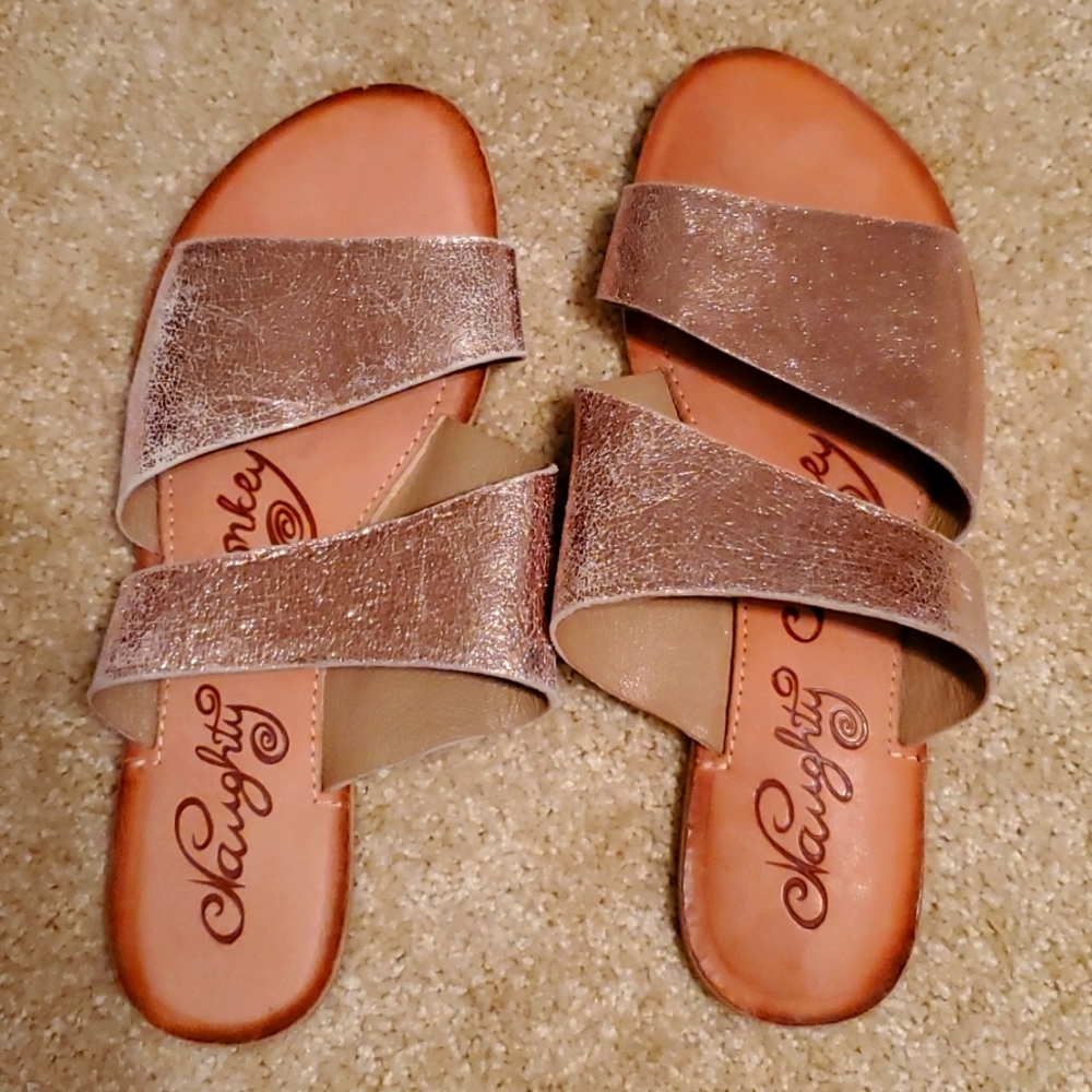 Naughty Monkey gold sandals size 9